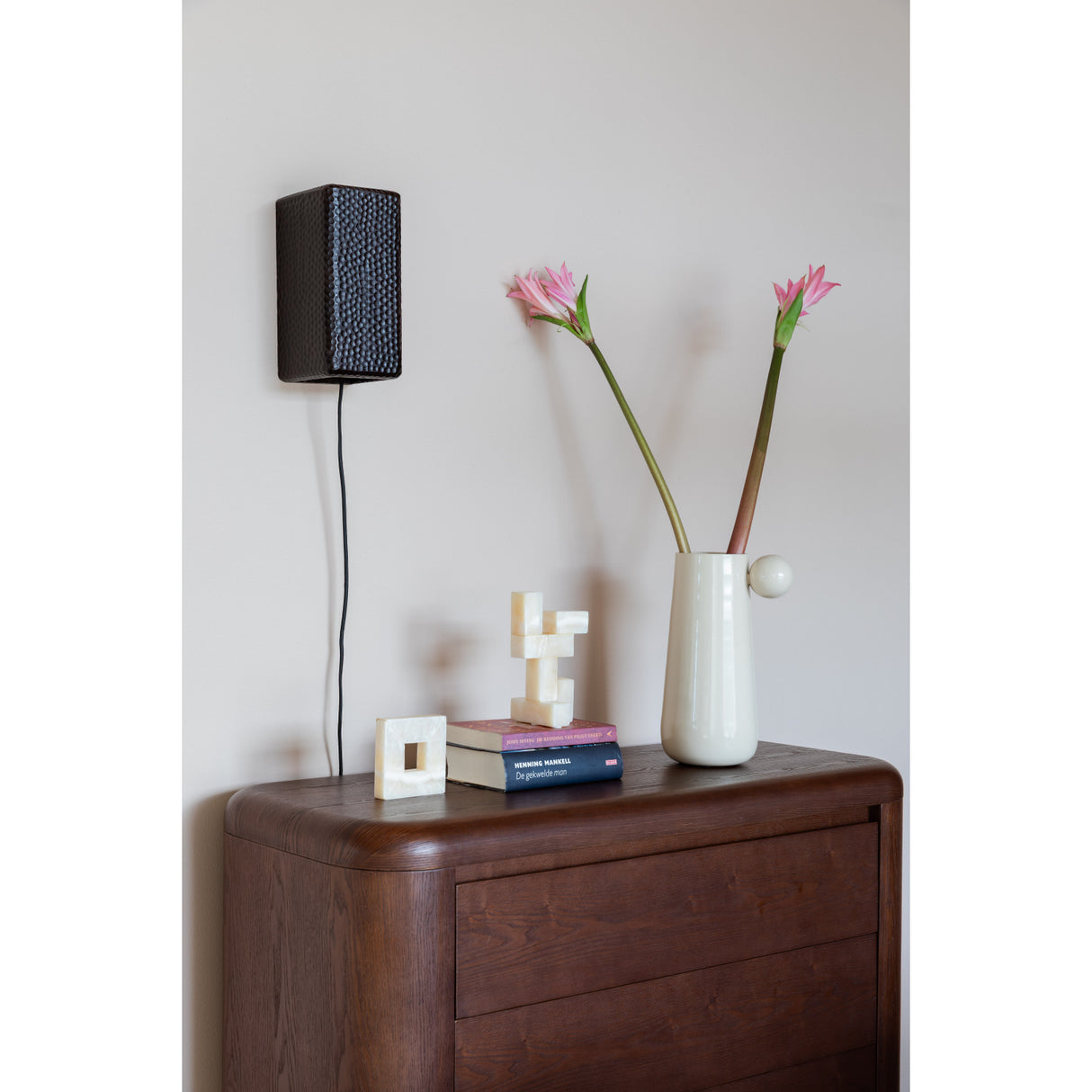   Carved Mango Wood Wall Lamp | Oroa.com