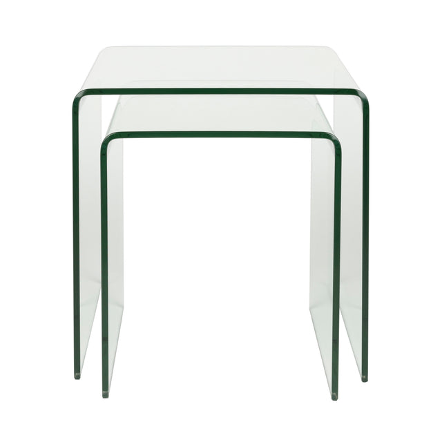 Modern furniture - Clear Glass Side Tables (2) - www.oroa.com