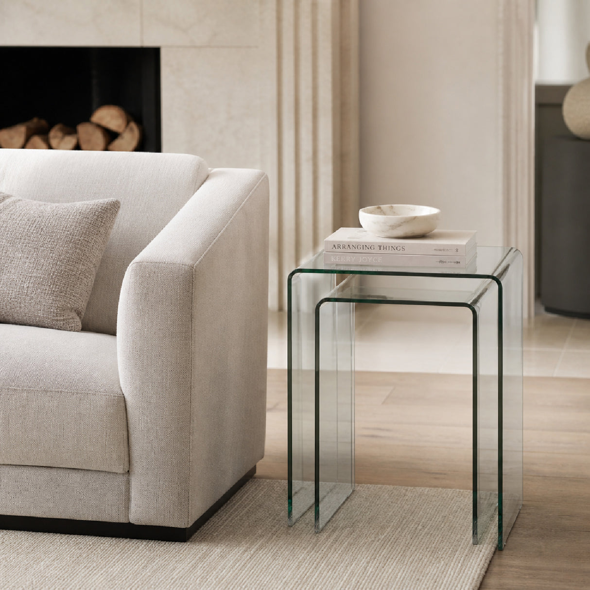   Modern furniture - Clear Glass Side Tables (2) - www.oroa.com | Oroa.com