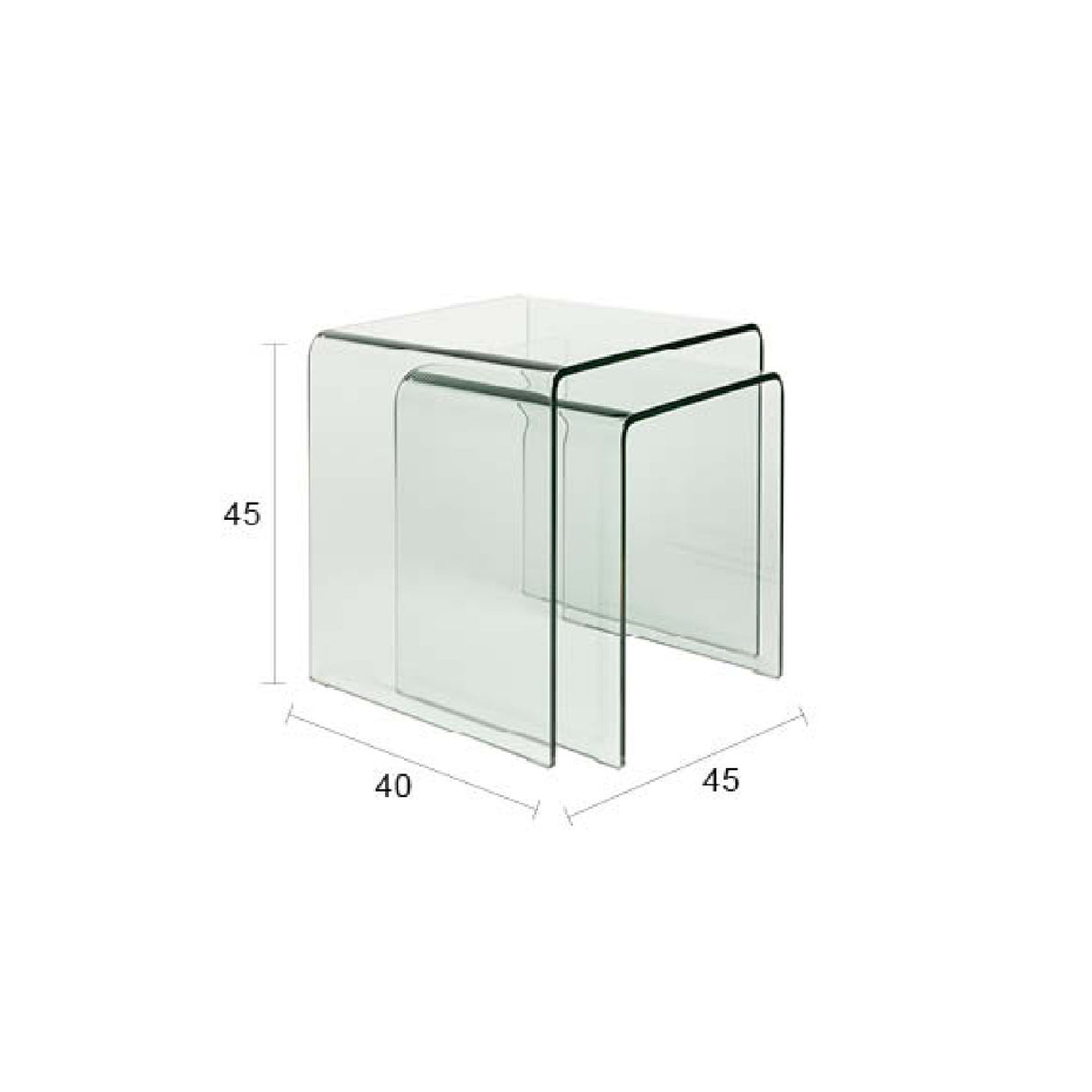   Modern furniture - Clear Glass Side Tables (2) - www.oroa.com | Oroa.com