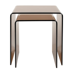   Brown Glass Side Table Set (2) | Oroa.com