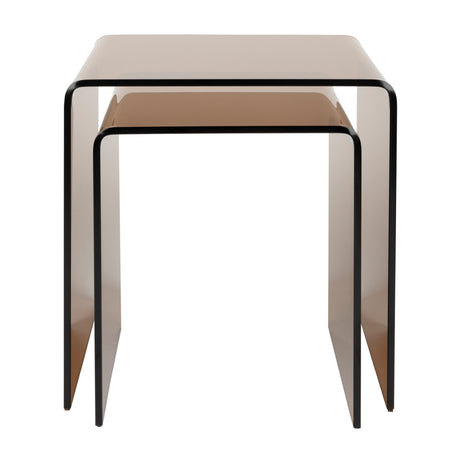   Brown Glass Side Table Set (2) | Oroa.com