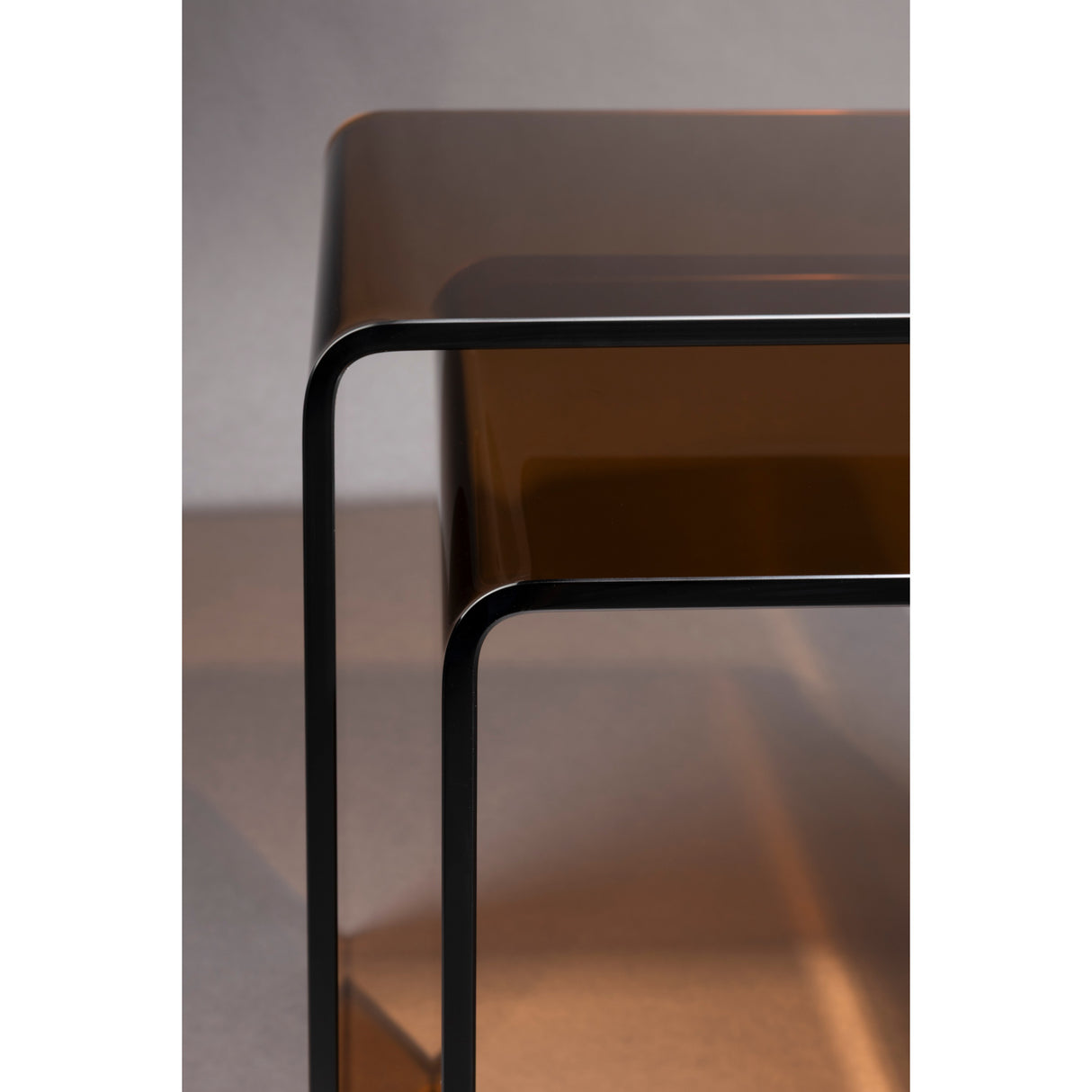   Brown Glass Side Table Set (2) | Oroa.com