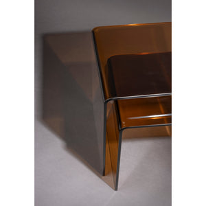   Brown Glass Side Table Set (2) | Oroa.com