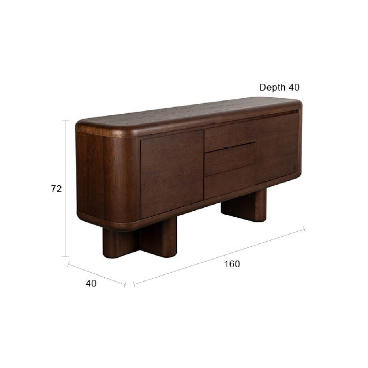   Modern furniture - Walnut Finished 2-Door Sideboard - www.oroa.com | Oroa.com
