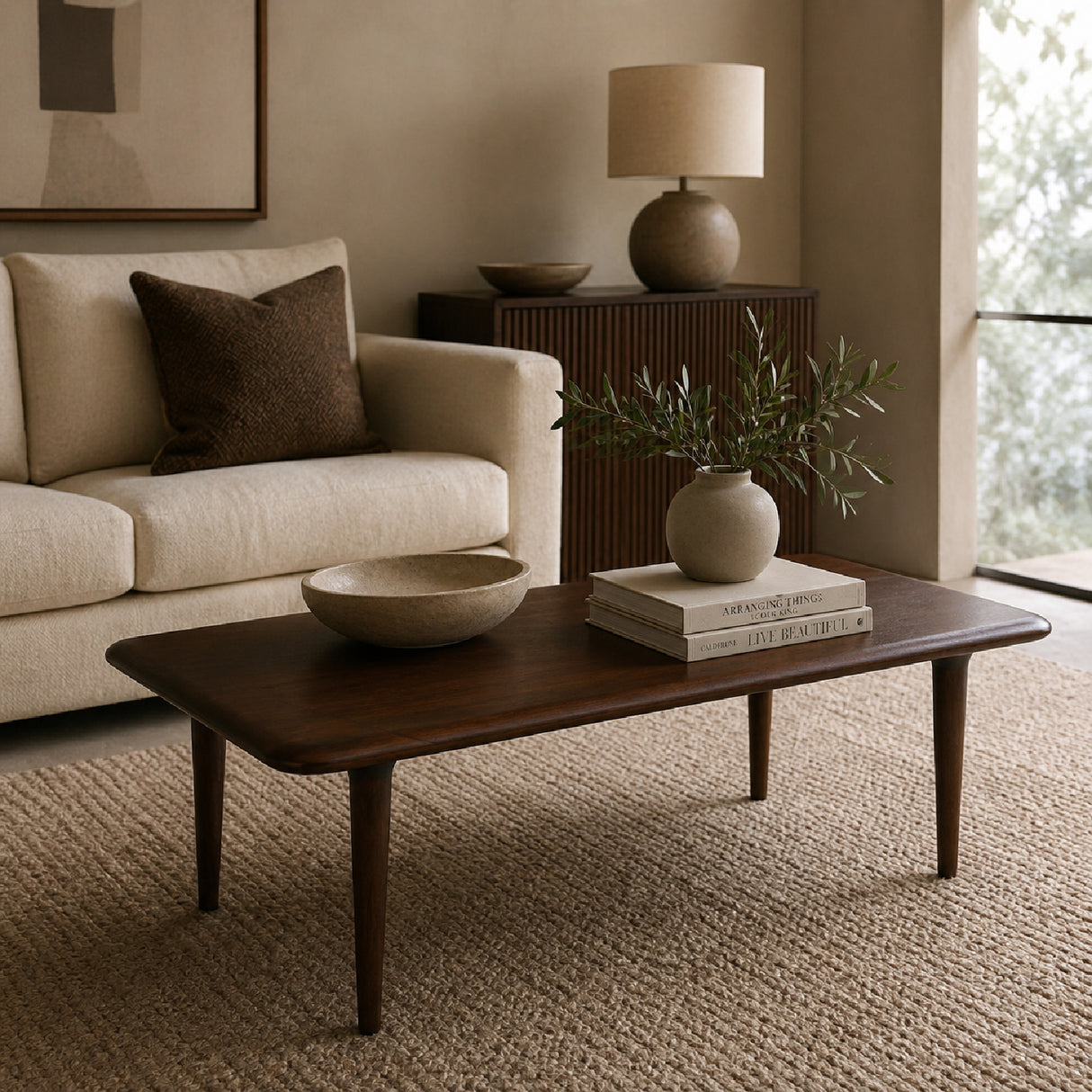   Brown Solid Wood Coffee Table | Oroa.com