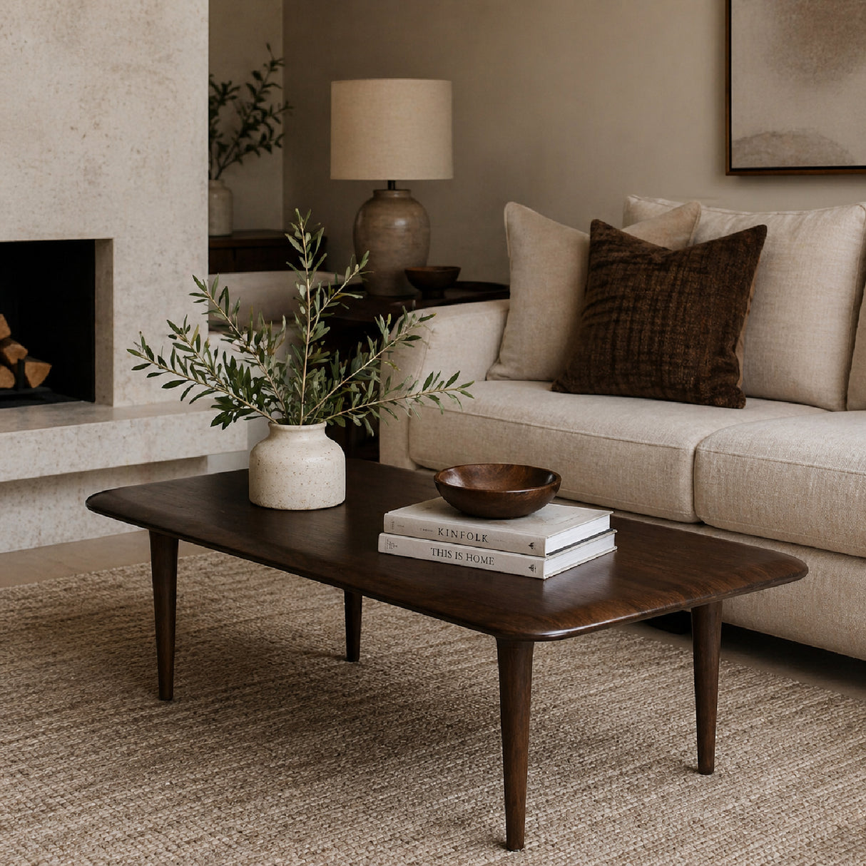   Brown Solid Wood Coffee Table | Oroa.com