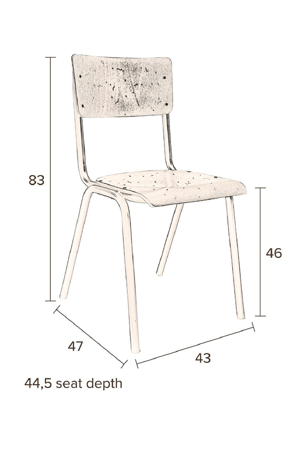 Dark Wooden Dining Chairs (4) | Dutchbone Scuola | DutchFurniture.com