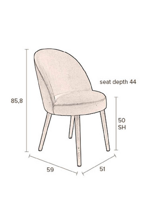 Fabric Upholstered Dining Chairs (2) | Dutchbone Barbara | Oroa.com