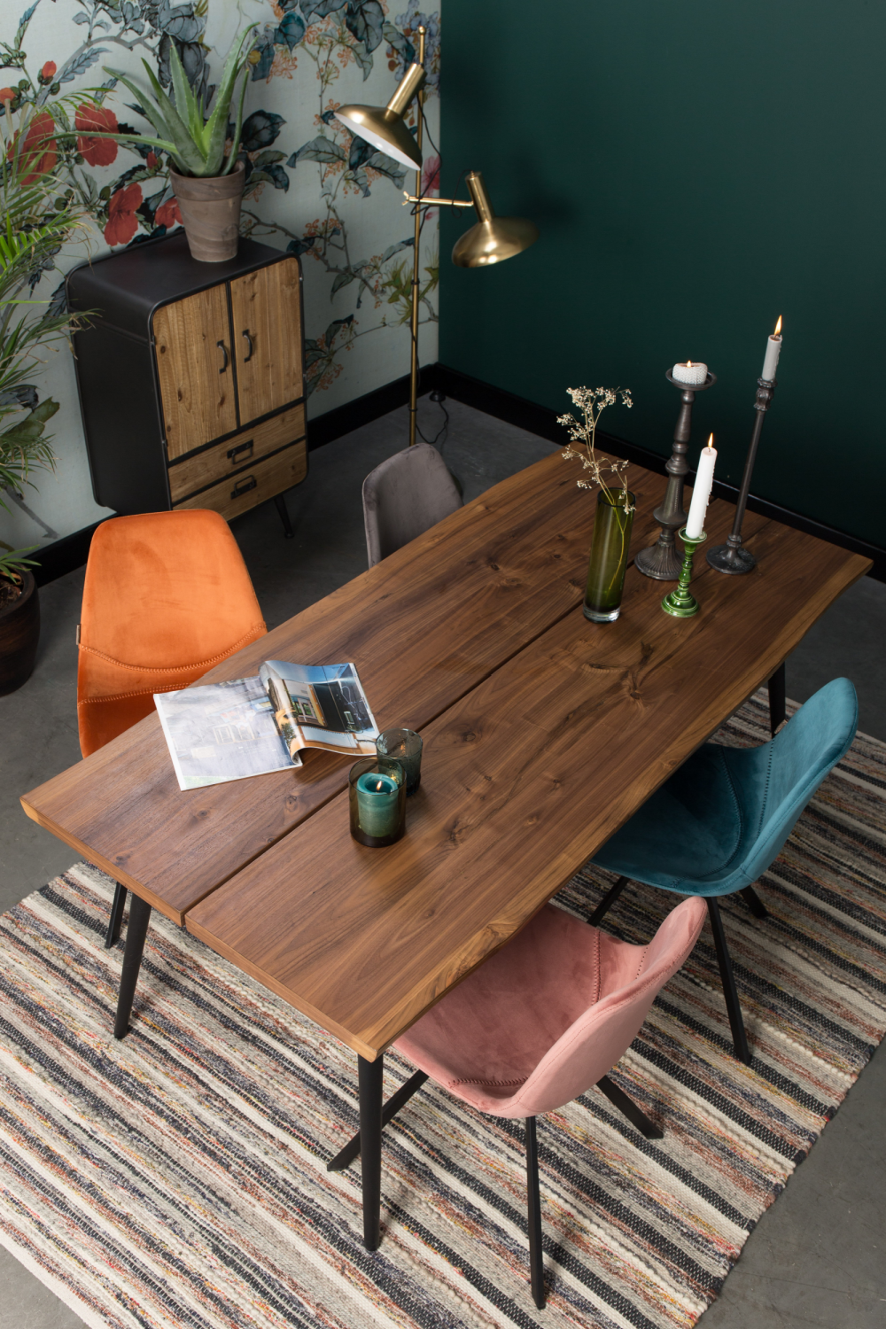 Velvet Upholstered Dining Chairs (2) | Dutchbone Franky | OROA.com