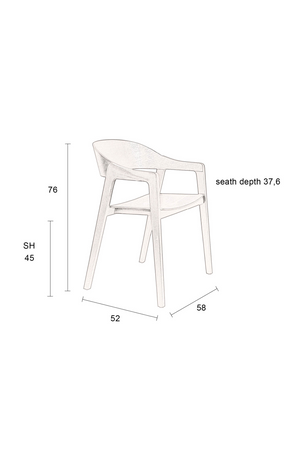 Wooden Dining Armchairs (2) | Dutchbone Westlake | Oroa.com