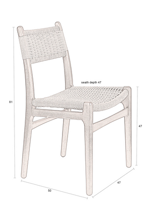 Knitted Cord Dining Chairs (2) | Dutchbone Cecile | OROA.com