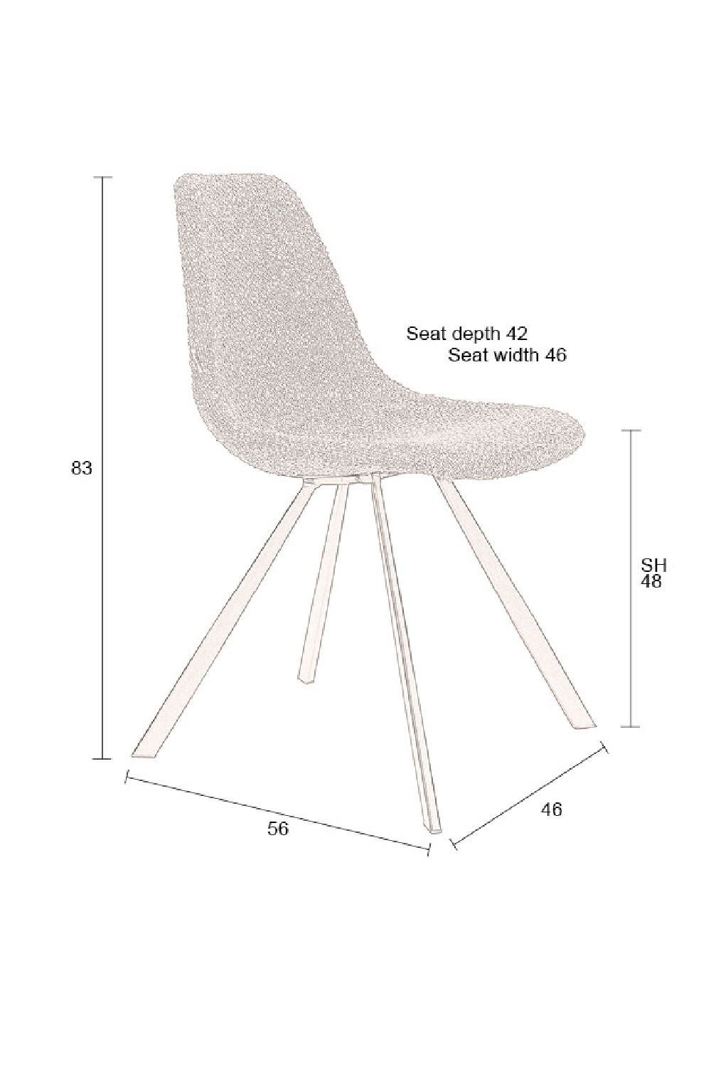 Bouclé Bucket Dining Chair (2) | Dutchbone Franky | OROA.com