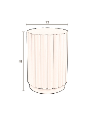 Fluted Cylindrical Stool | Dutchbone Camila | OROA.com