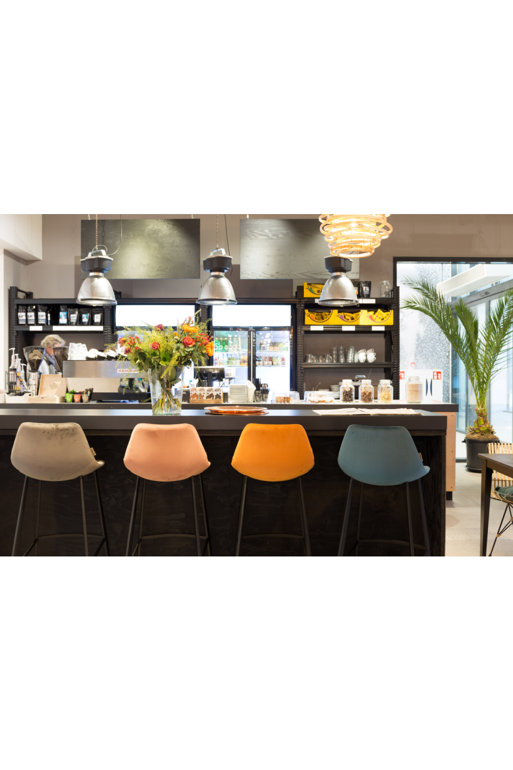 Velvet Upholstered Bar Stools (2) | Dutchbone Franky | OROA.com