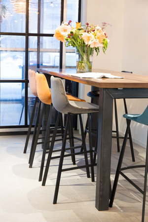 Velvet Upholstered Bar Stools (2) | Dutchbone Franky | OROA.com