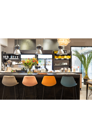 Velvet Upholstered Bar Stools (2) | Dutchbone Franky | OROA.com