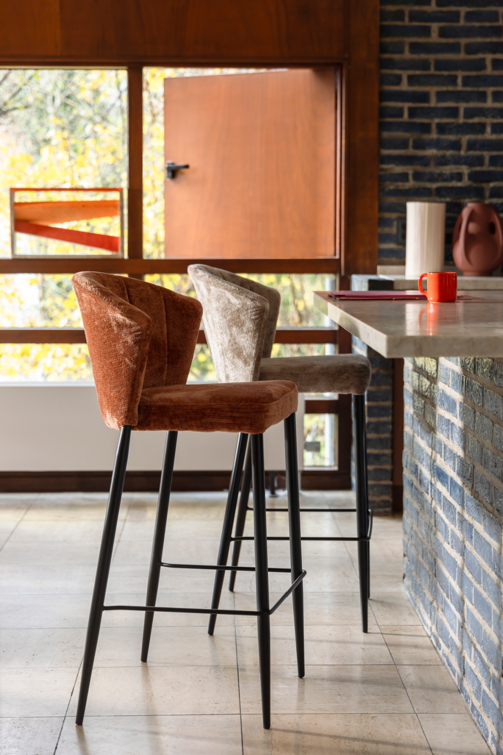 Upholstered Counter Stools (2) | Dutchbone Georgia | Oroa.com