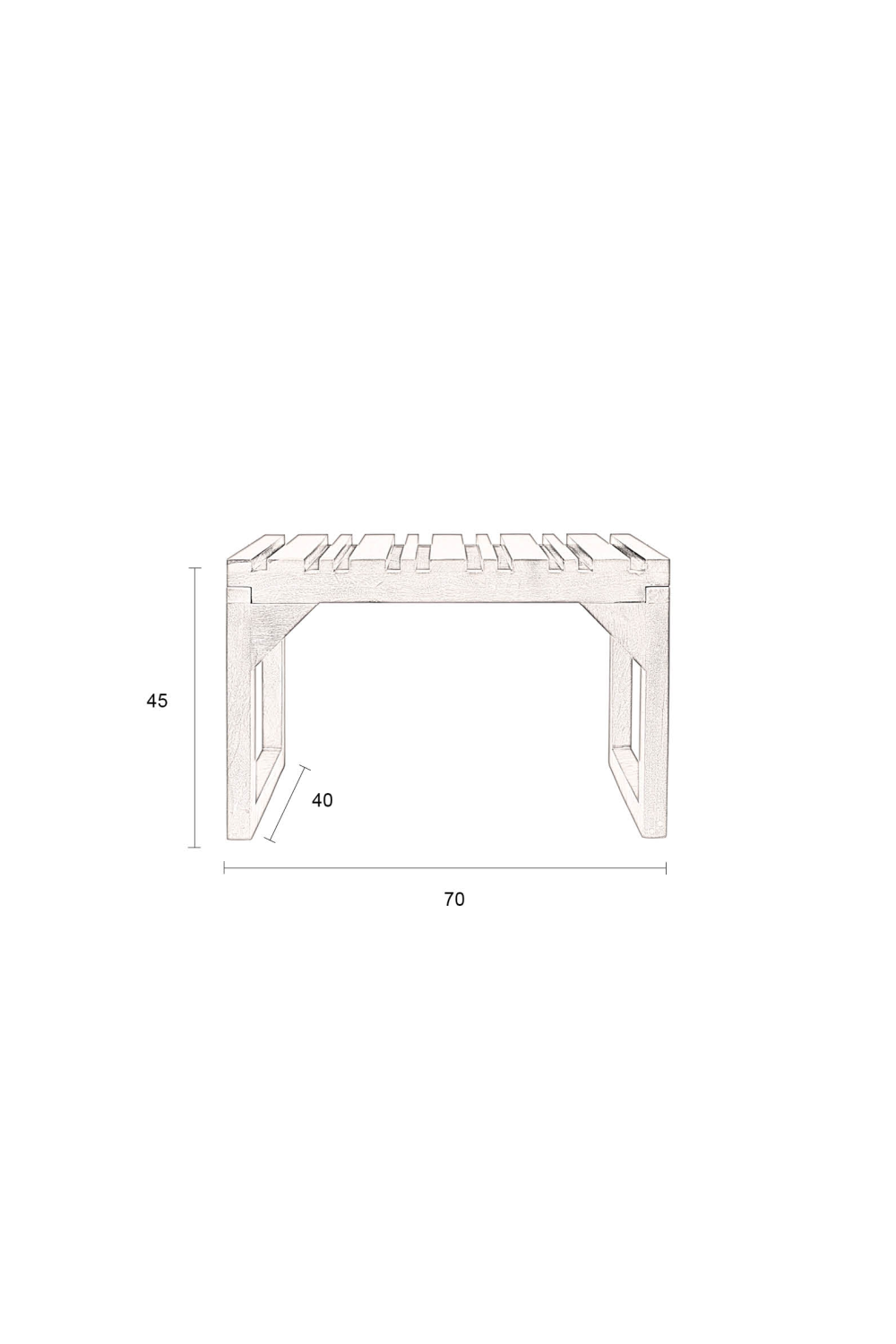 Mango Wood Slatted Bench | Dutchbone Jakub | OROA.com