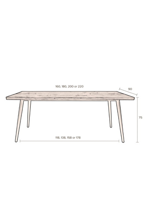 Walnut Veneer Dining Table | Dutchbone Alagon | Oroa.com