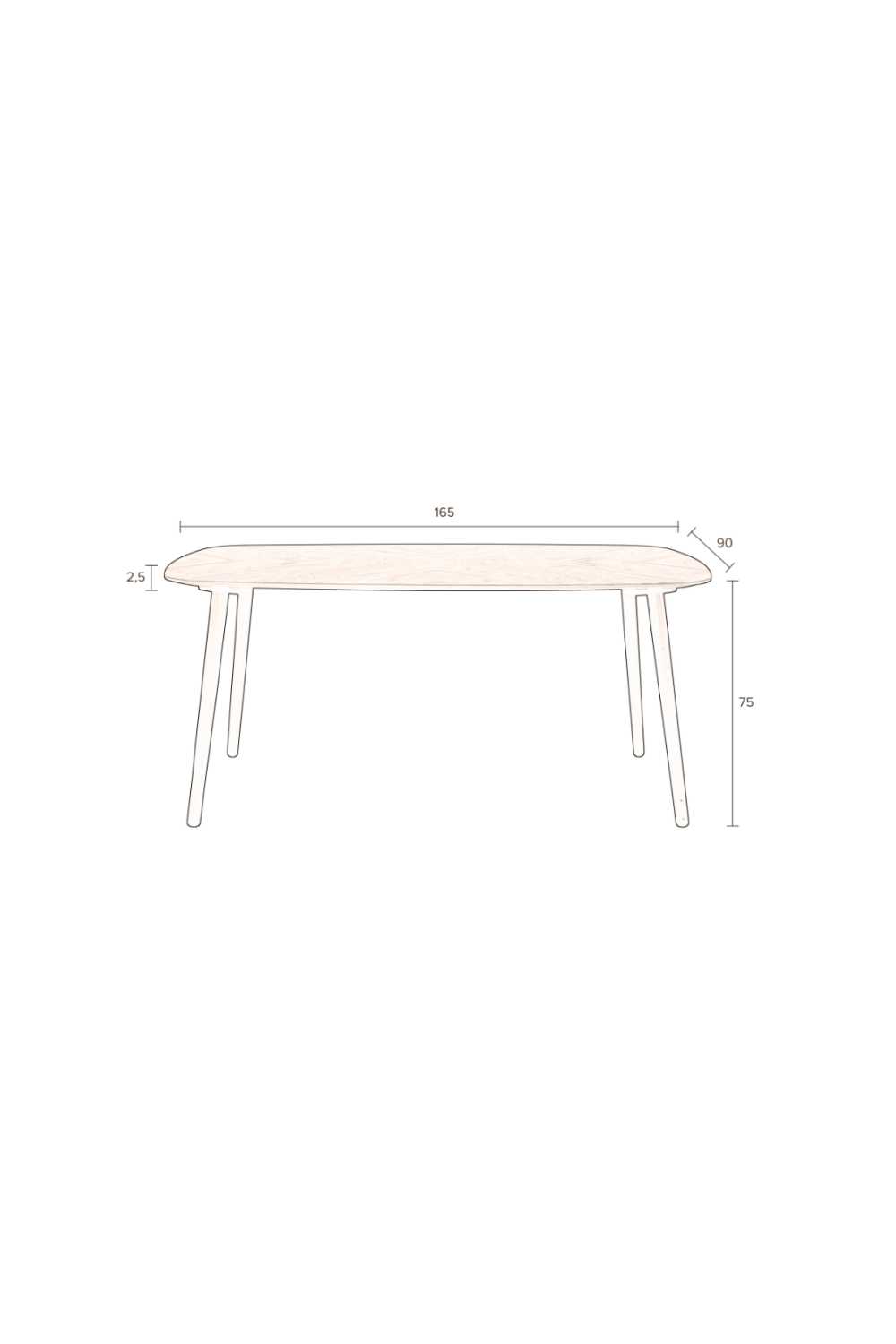Rubber Wood Dining Table | Dutchbone Clover | Oroa.com