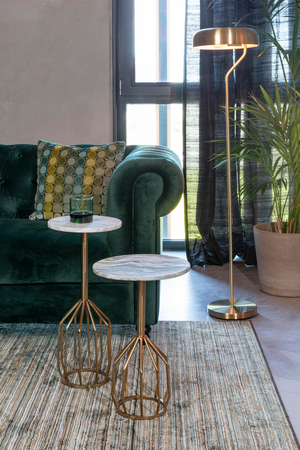 Marble Pedestal Side Table | Dutchbone Salerno | OROA.com