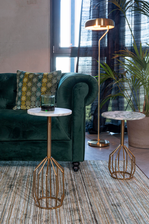 Marble Pedestal Side Table | Dutchbone Salerno | OROA.com