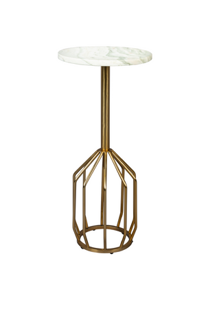 Marble Pedestal Side Table | Dutchbone Salerno | OROA.com