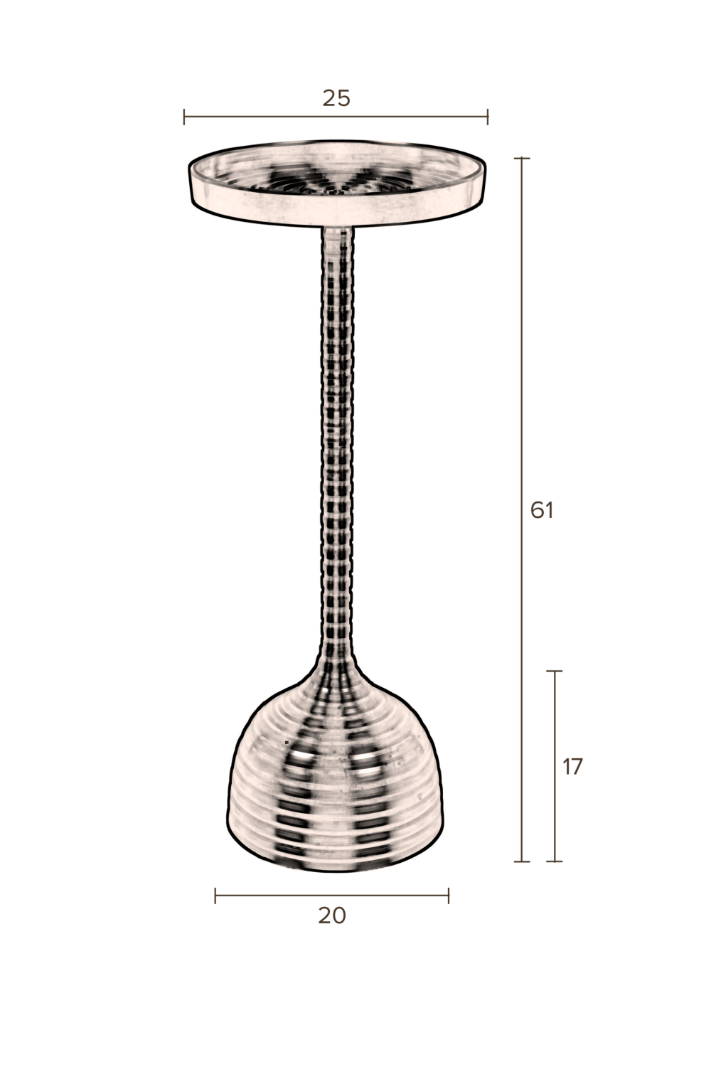 Black Aluminum Pedestal Side Table | Dutchbone Turner | OROA.com