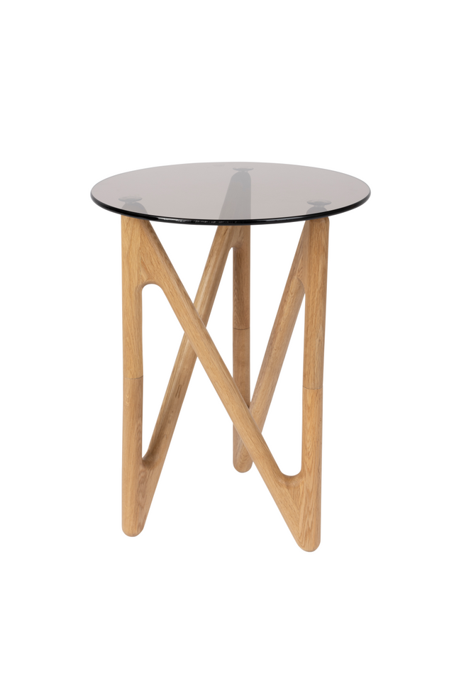 Round Glass Retro Side Table | Dutchbone Naia | OROA.com