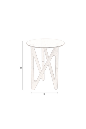 Round Glass Retro Side Table | Dutchbone Naia | OROA.com