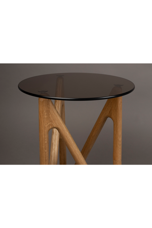 Round Glass Retro Side Table | Dutchbone Naia | OROA.com