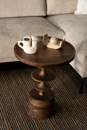 Round Wooden Side Table | Dutchbone Cath | Oroatrade.com