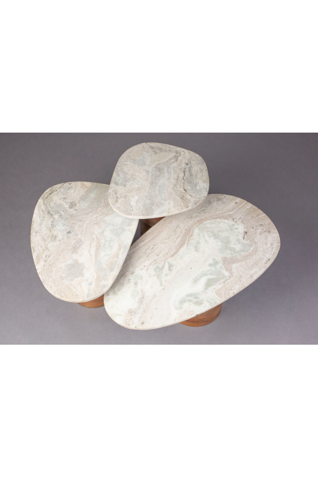 Marble Pedestal Side Tables (3) | Dutchbone Suki | OROA.com