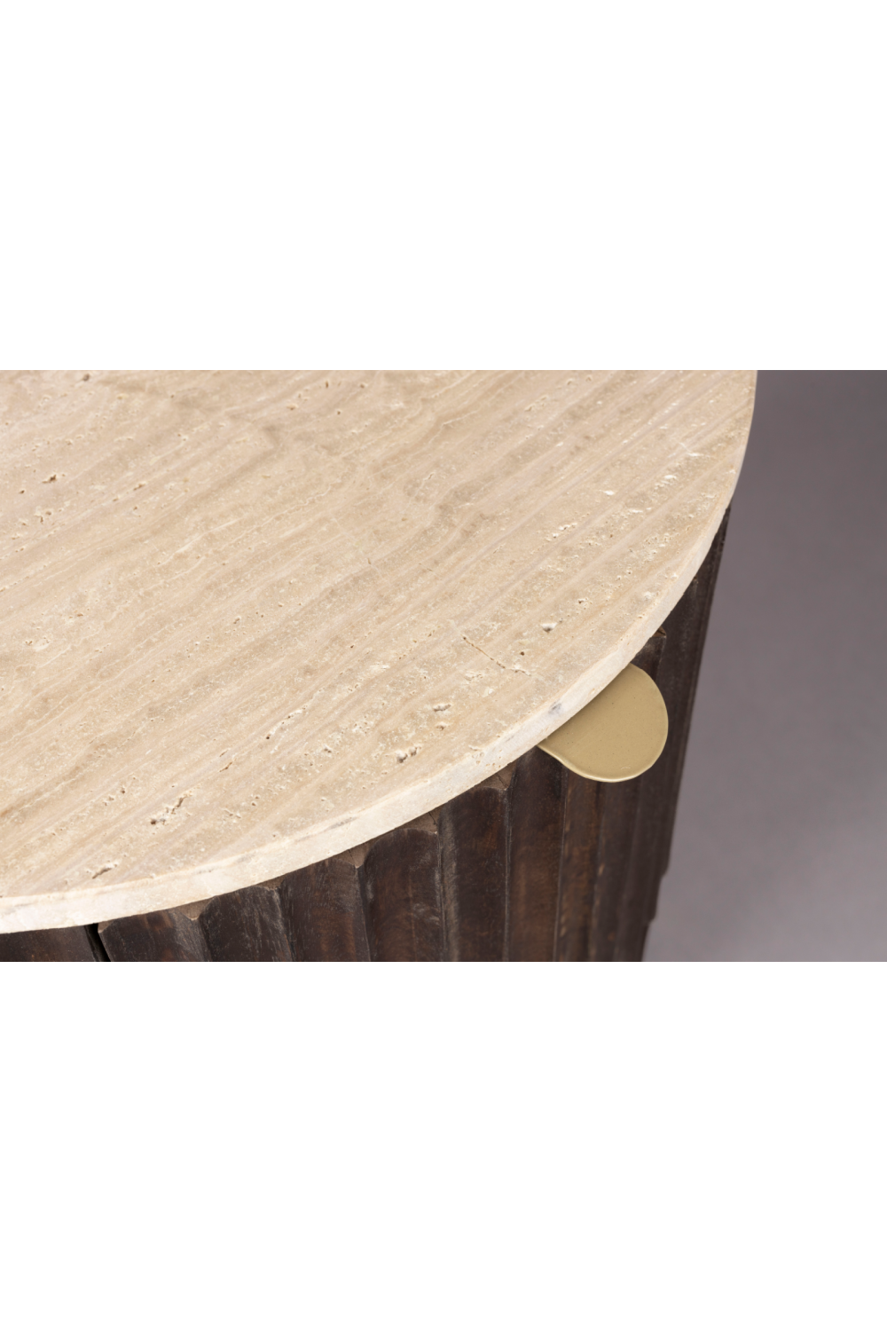 Round Travertin Side Table | Dutchbone Marlow | OROA.com