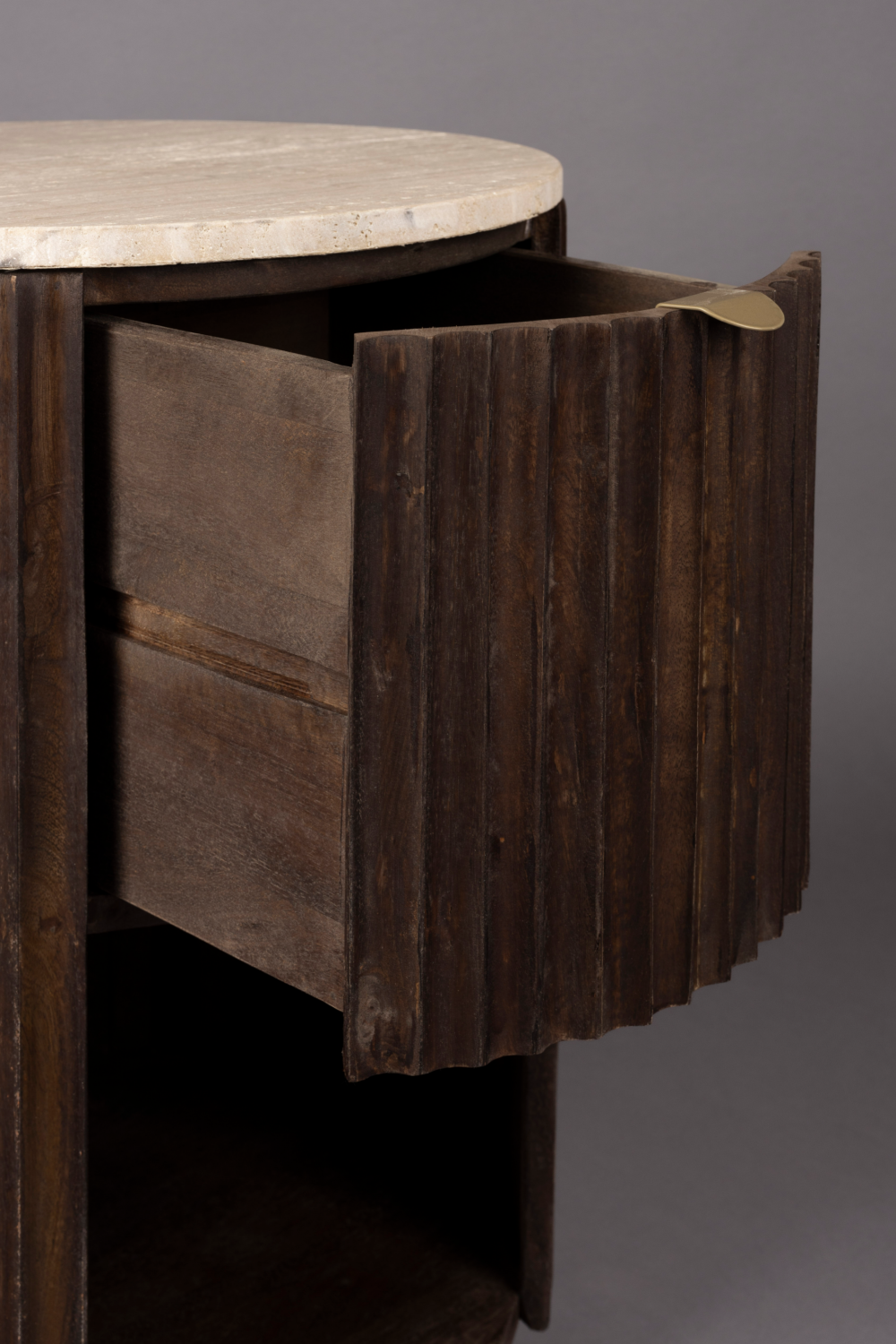 Round Travertin Side Table | Dutchbone Marlow | OROA.com