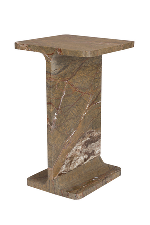 Brown Marble Square Side Table | Dutchbone Satpura | OROA.com