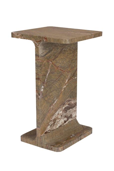 Brown Marble Square Side Table | Dutchbone Satpura | OROA.com