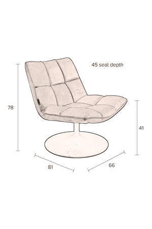 Pedestal Base Padded Lounge Chair | Dutchbone Bar | Oroa.com