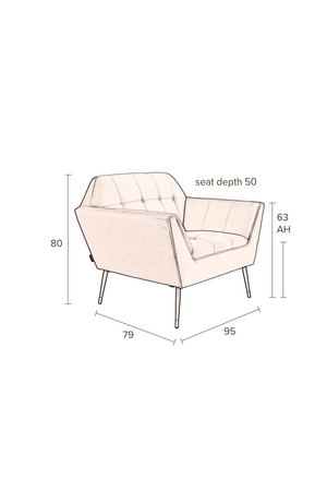Tufted Lounge Chair | Dutchbone Kate | Oroa.com
