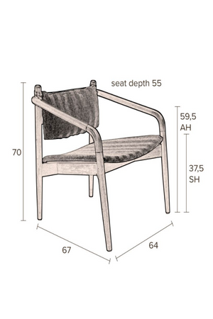 Herringbone Upholstered Armchair | Dutchbone Torrance | OROA.com