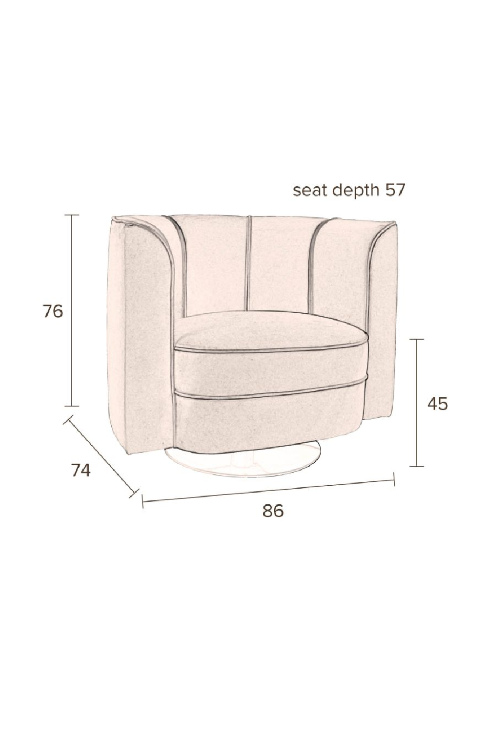 Curved Back Lounge Chair | Dutchbone Flower | Oroa.com