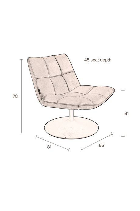 Velvet Pedestal Accent Chair | Dutchbone Bar | Oroa.com