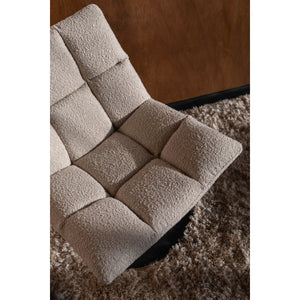   White Boucle Swivel Lounge Chair | Oroa.com