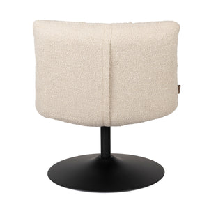   White Boucle Swivel Lounge Chair | Oroa.com