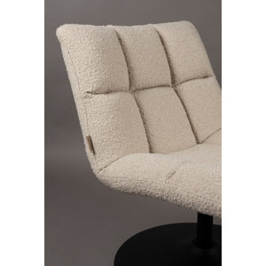   White Boucle Swivel Lounge Chair | Oroa.com