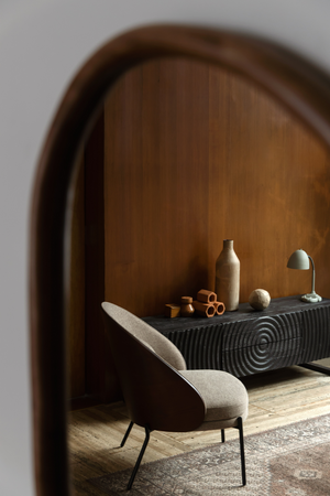 Beige Fabric Lounge Chair | Dutchbone Rodin | OROA.com