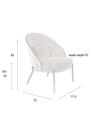Beige Fabric Lounge Chair | Dutchbone Rodin | OROA.com
