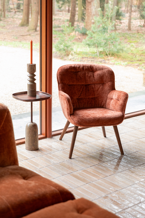 Velvet Vintage Style Lounge Chair | Dutchbone Lenn | OROA.com