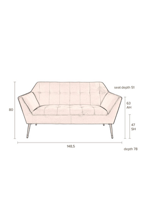Pink Velvet 2-Seater Sofa | Dutchbone Kate | DutchFurniture.com